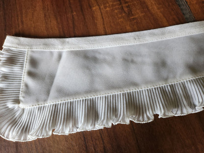 Ancien  col tissu ansparent pourtour plissé blanc froufrou vintage  B7-74