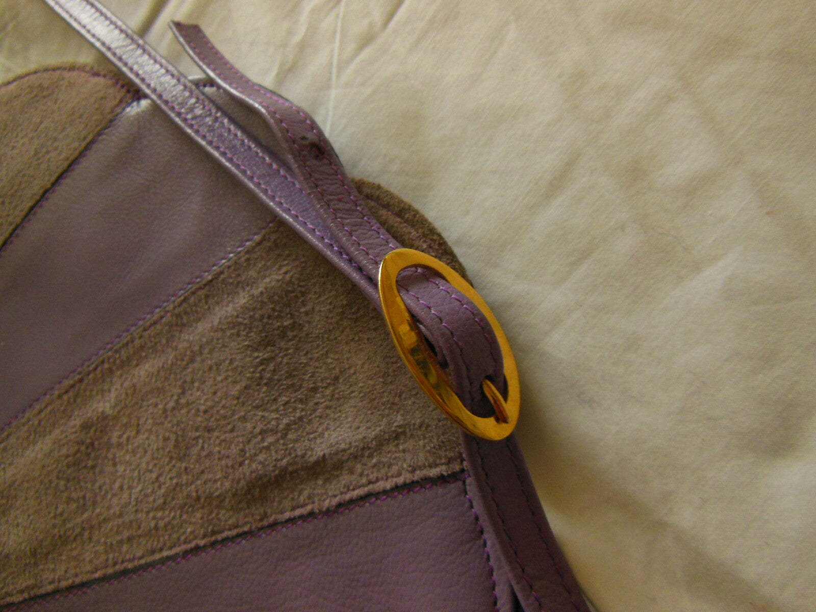 Ancien sac à main vintage violet épaule création Sabrina Paris original retro