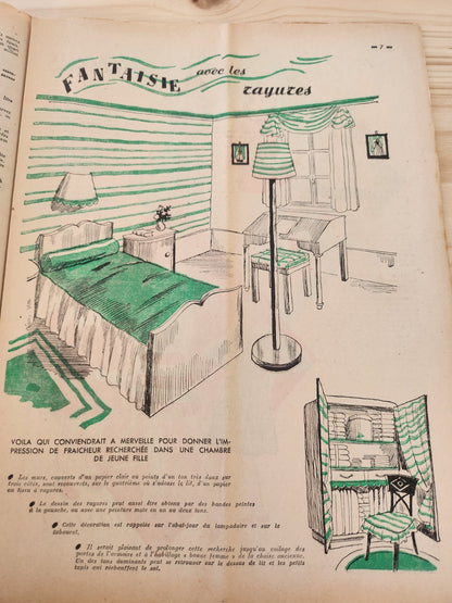 Le petit echo de la mode 1948 n°7  dans la poche de mon tablier chapeaux filles