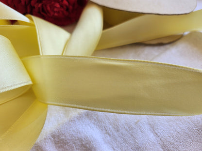 Ruban ancien rayonne vintage jaune 3 mètres sur 2,5 cm  B5 n°5