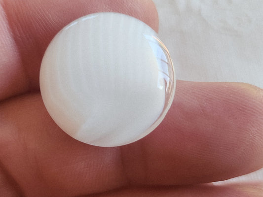 Bouton ancien en verre blanc veine transparent 2,1 cm ou 21 mm G4N