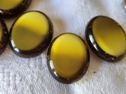 Lot 5  boutons vintage à pied  ovale vert paillette 1,8 sur 2,2 cm ref 5466