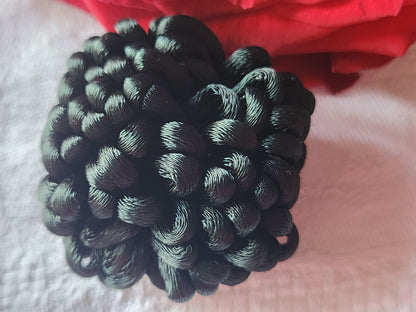 Haute couture gros bouton ancien soie passementerie vert 4 cm XXL G17P