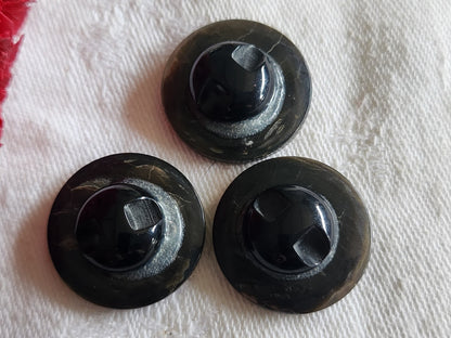 Trio boutons anciens en nacre vintage à  pied  2,2 cm D14I