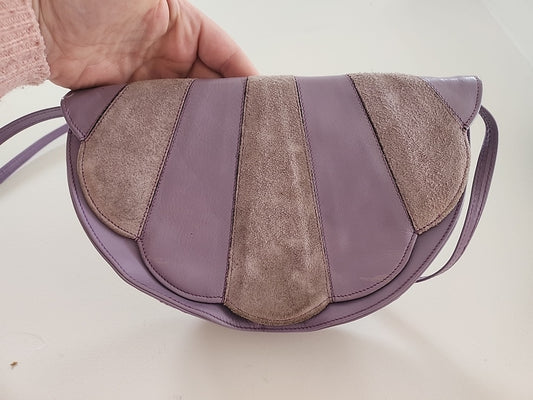 Ancien sac à main vintage violet épaule création Sabrina Paris original retro