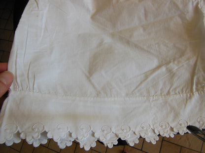 Ancienne culotte fendue panty  dentelle bas feston costume theatre  B6