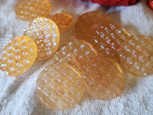 Lot 6 boutons vintage orange irisé à pied  2,2 cm ref 5461
