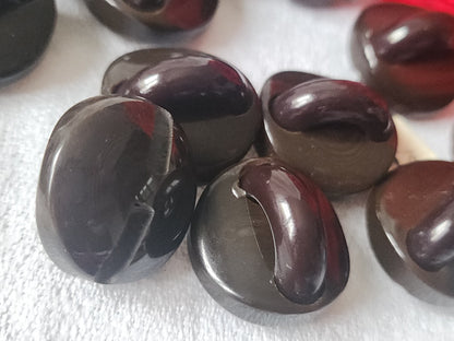 Lot  6 superbes boutons vintage marron à anse pied 2,2 cm ref 3045 originaux