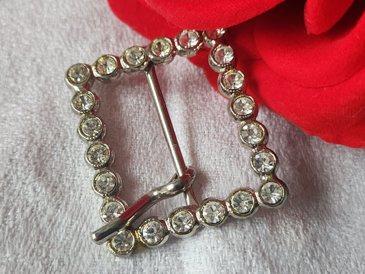 Boucle de ceinture ancienne vintage metal strass