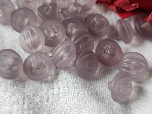Lot 23 boutons vintage violet bord mat bombé pied 1,1 cm ref 2627