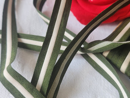Passe poil vintage vert creme 4 métres sur 1 cm  A2