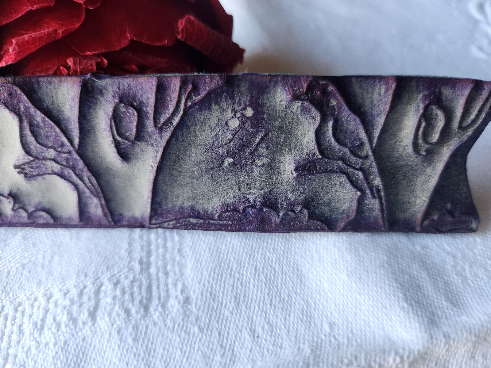 Tampon ancien sans support frise broderie collection oiseau  n°39