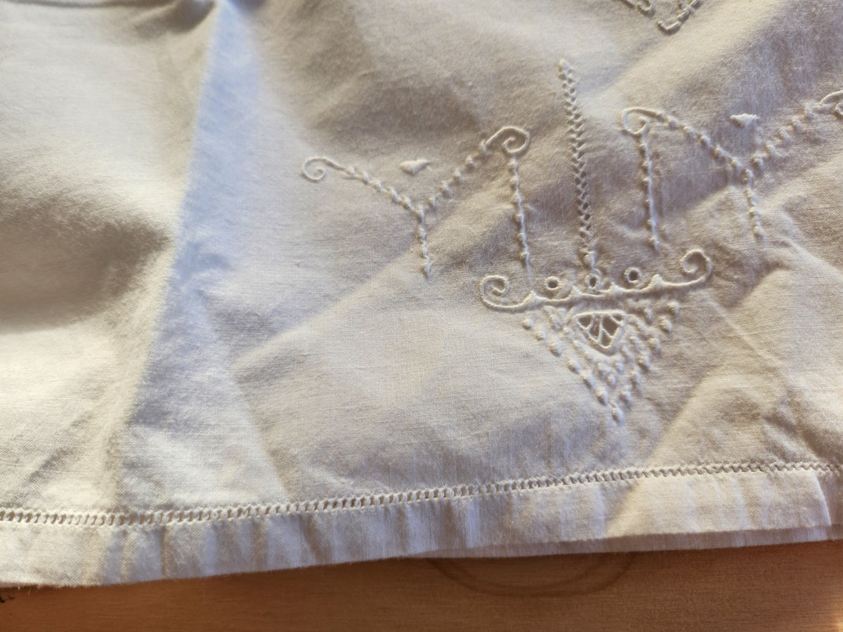 Culotte ancienne short nuit broderie monogramme SH  legere neuve B8