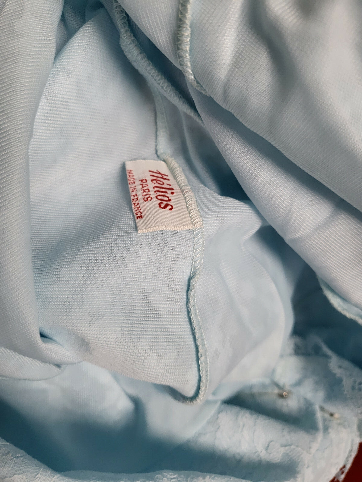 Pur vintage dessus déshabillé bleu dentelle froufrou T 40/42 ? ref portant