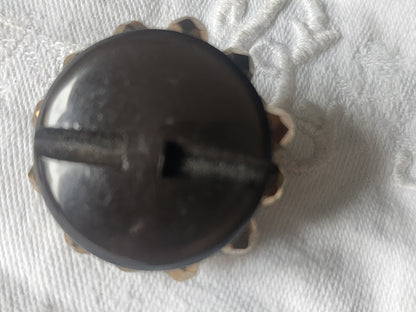Enorme bouton ancien diametre au max: 3,5 cm verre metal vintage D16P