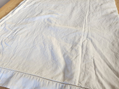 Ancien grand drap  coton monogramme CM jour 215 sur 310  cm  B8