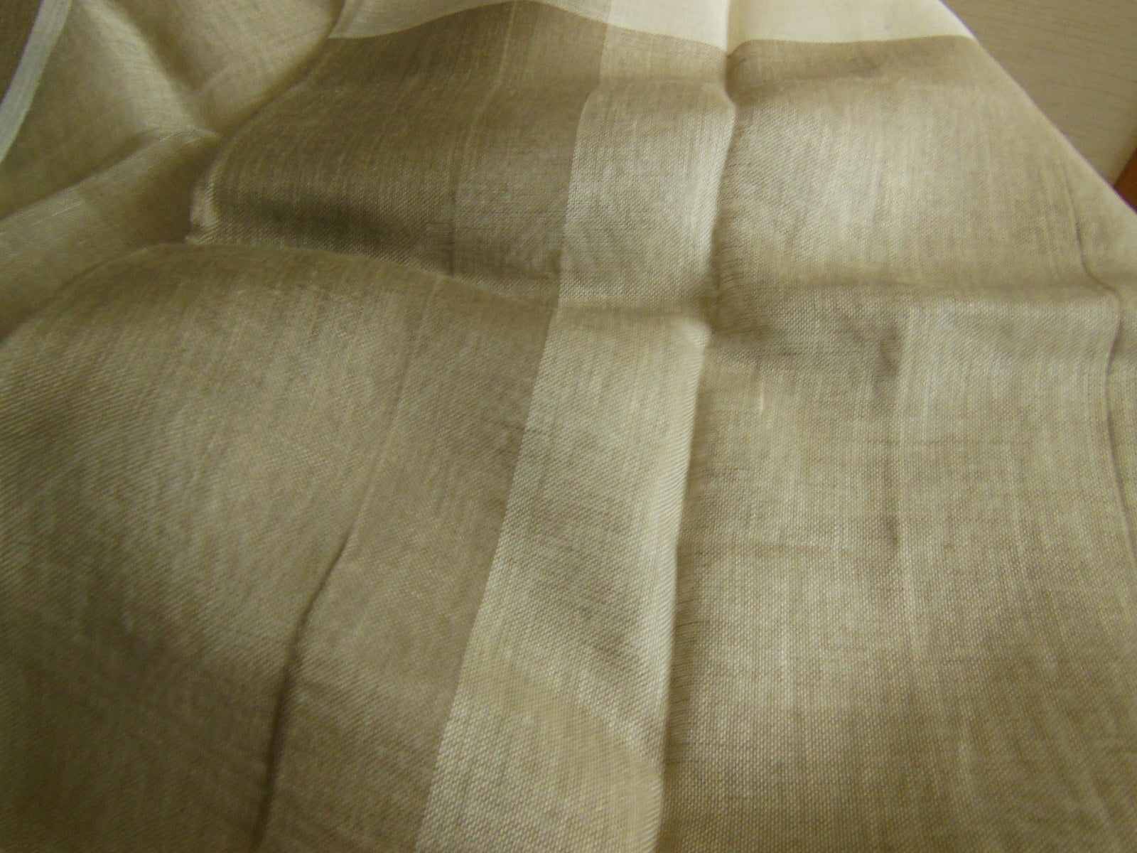 Coupon tissu moderne marron crème blanc trame 1 m 10 sur 1 m 47 B6
