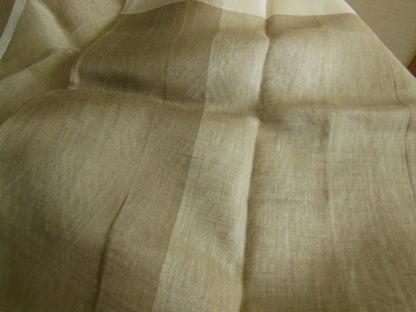 Coupon tissu moderne marron crème blanc trame 1 m 10 sur 1 m 47 B6