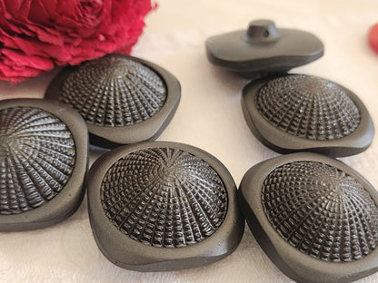 Lot 5 imposants boutons vintage gris pied haut 2,8 cm ref 147