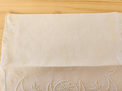 Ancien porte serviette  fait main dentelle broderie  pochette 11 cm sur 25 cm B8