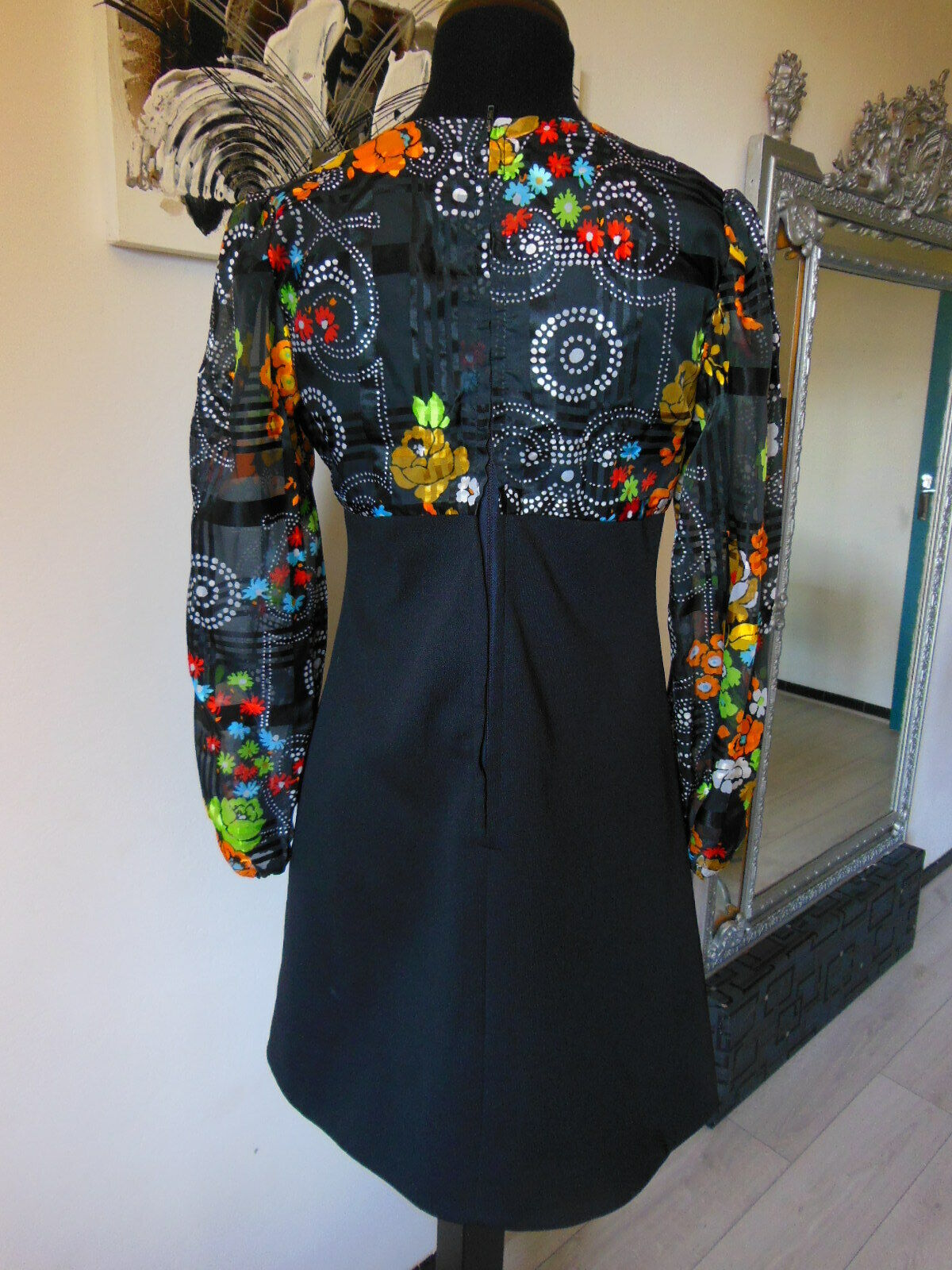 Pur vintage robe ancienne noire élégante taille 40? B1