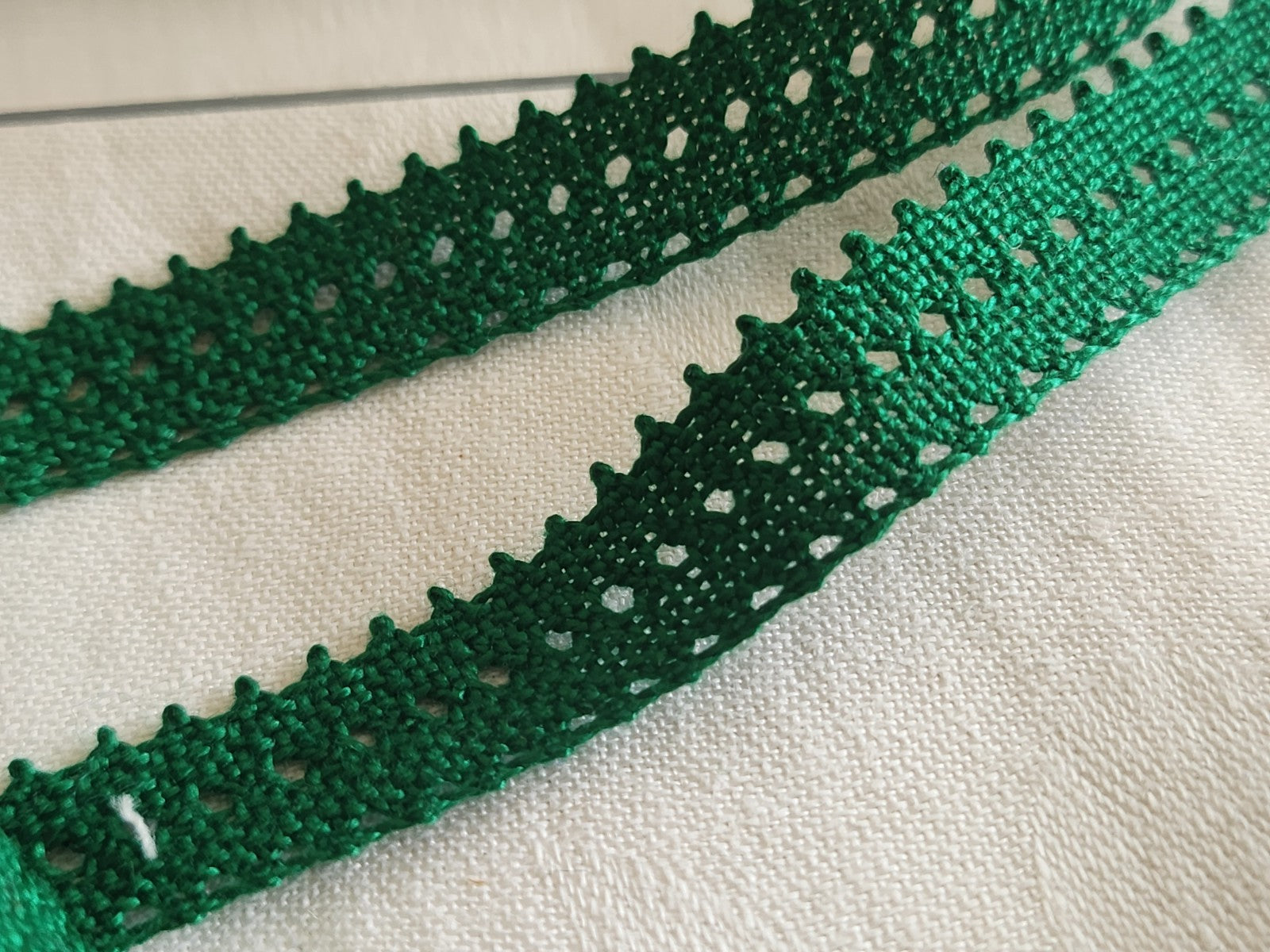 Dentelle vintage DMC vert 5 mètres sur 1,3 cm A5
