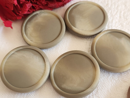 Lot 5 gros boutons vintage marron ombragé mat 2,7 cm pied ref 0085