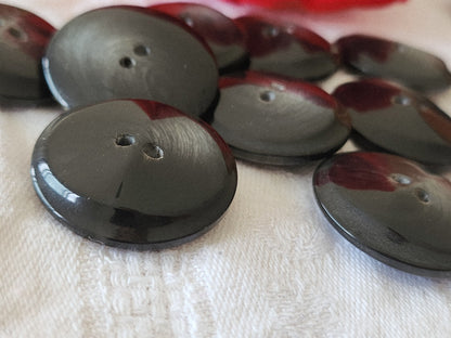 lot 6 gros boutons vintage gris trous 2,7 cm camaieu ref 5966