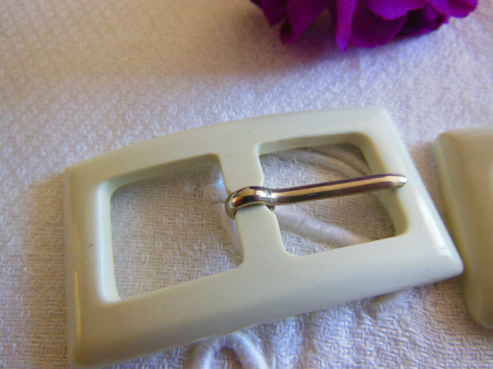 Duo boucles de ceinture vintage creme rectangulaire 2,8 sur 5,1 cm ME2N 