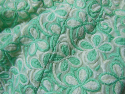 Pur vintage robe longue année 60 style mousseline motif vert T36 Ref PORT