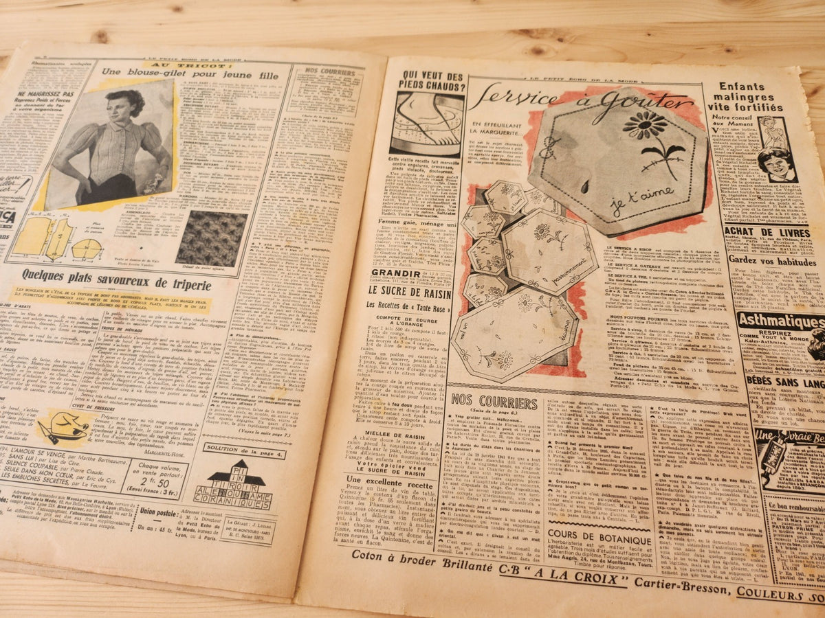 Le petit echo de la mode 1941 n°13 coiffes robe  revue mode française