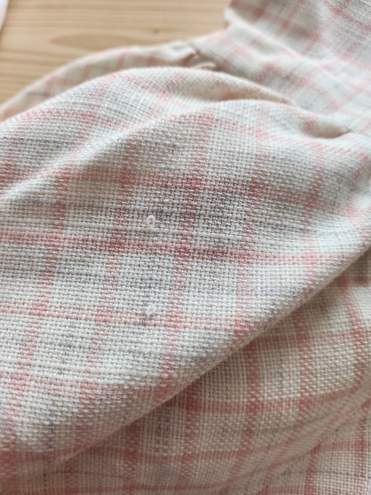 Petite robe ancienne enfant poupée vintage blanc rose épaisse B8