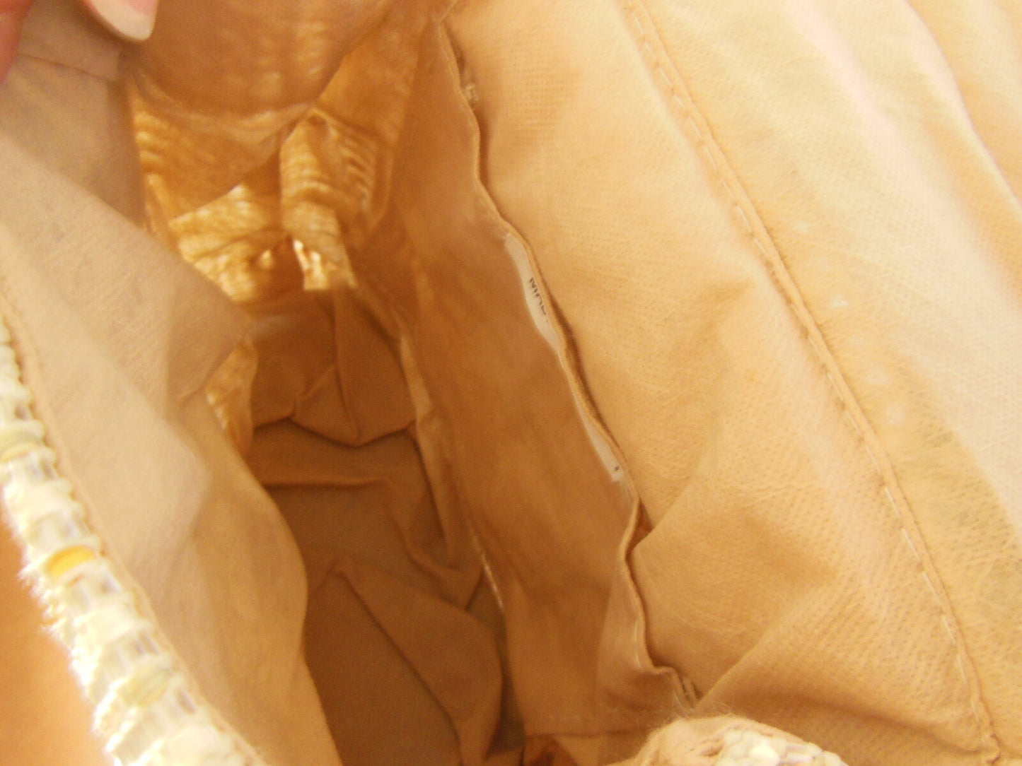 Ancien sac à main vintage Made in Italy été clair effet rafia bandoulière retro