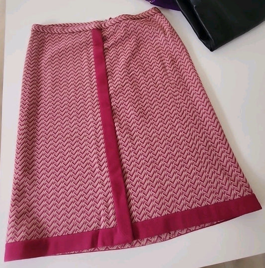 Pur vintage jupe ancienne original rose écru superbe taille 46/48?  ref portant