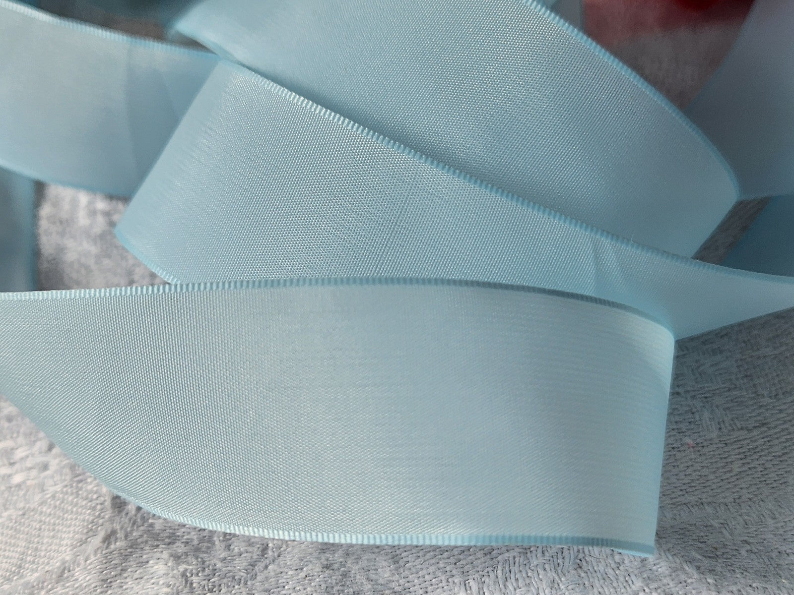 Ruban ancien nylon large bleu transparent 3 mètres 2,5 cm modiste  B5 n°31
