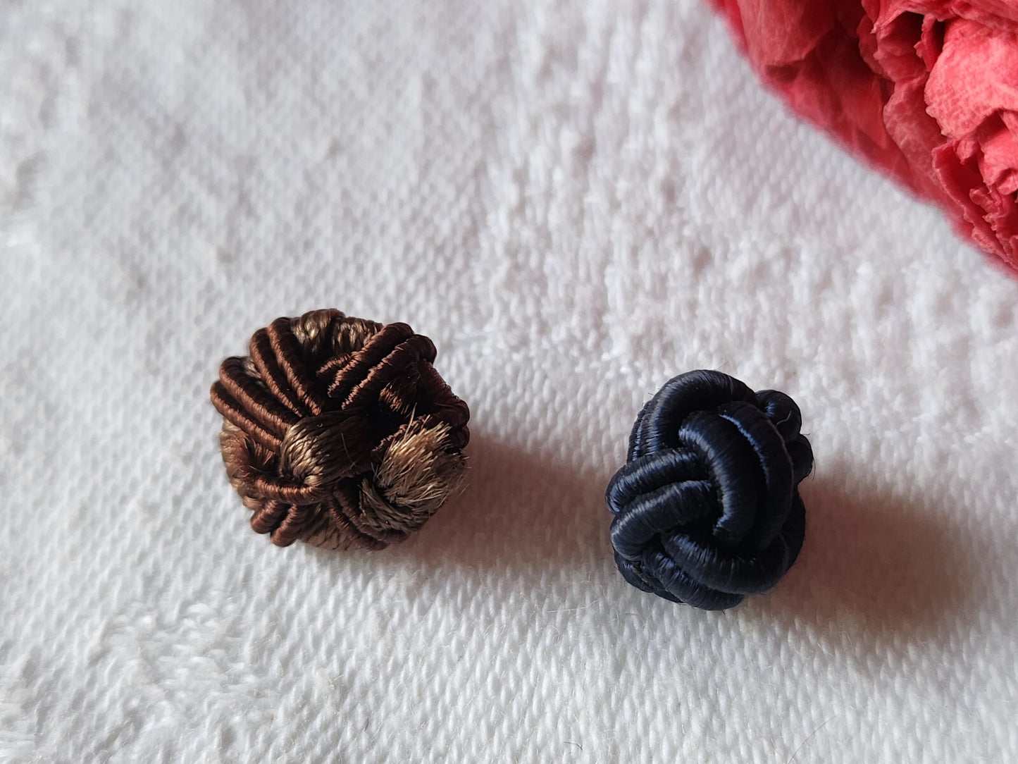 Duo mini boutons ancien   passementerie 1,1 cm G3D