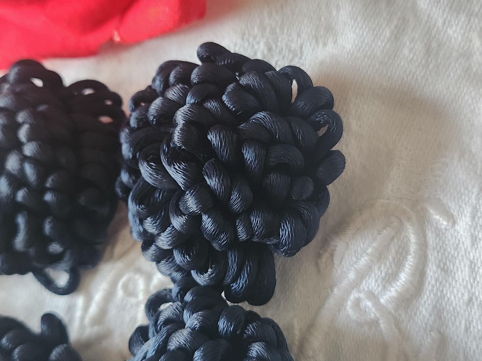Haute couture lot 6 gros bouton ancien bleu passementerie 3,3 cm ref  3932