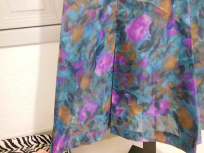 Pur vintage ancienne robe sans doublure vert violet T44/46 ? ref PORT
