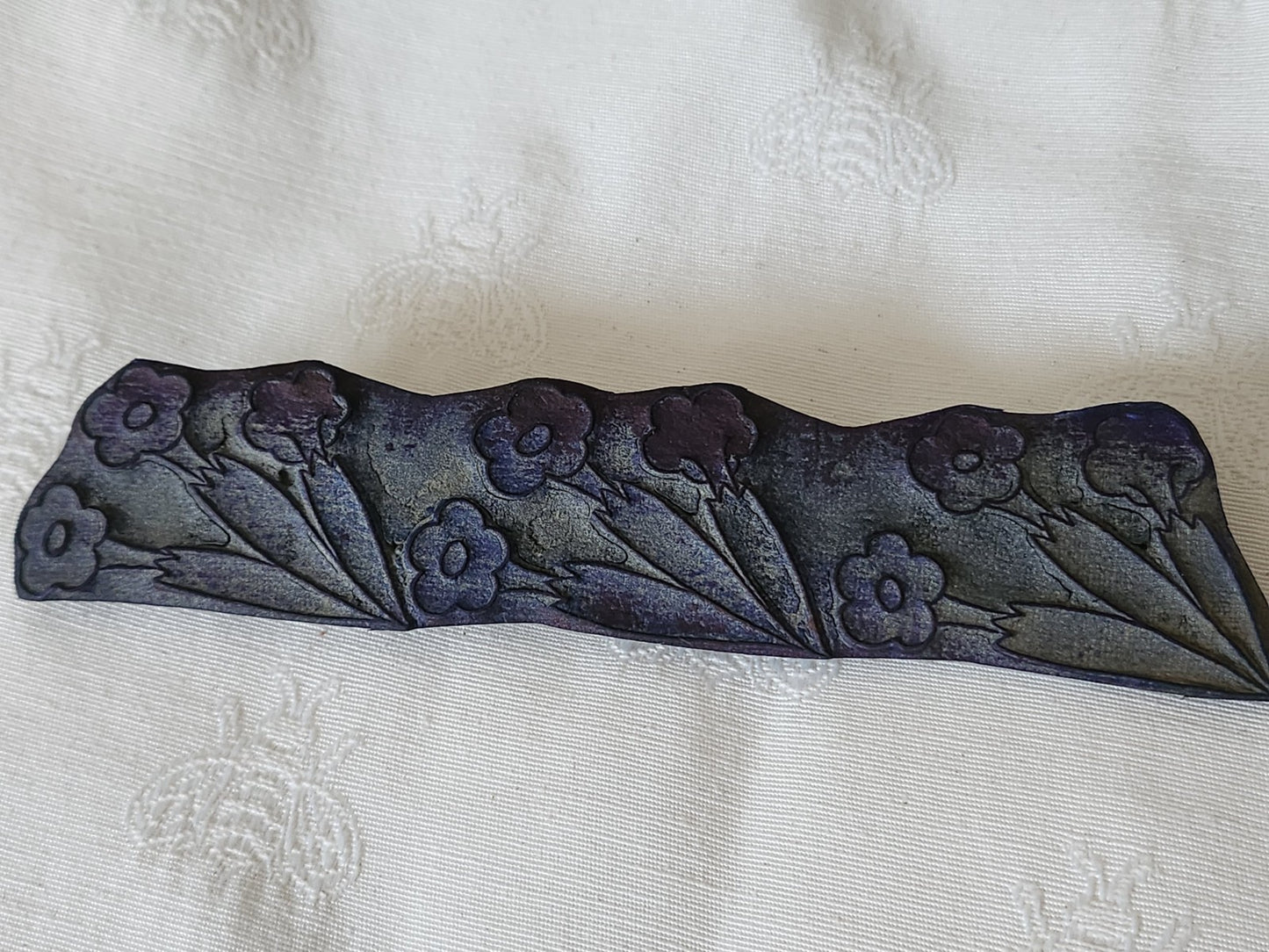 Tampon ancien frise idéale broderie frise  fleur champetre 15 cm  n°87