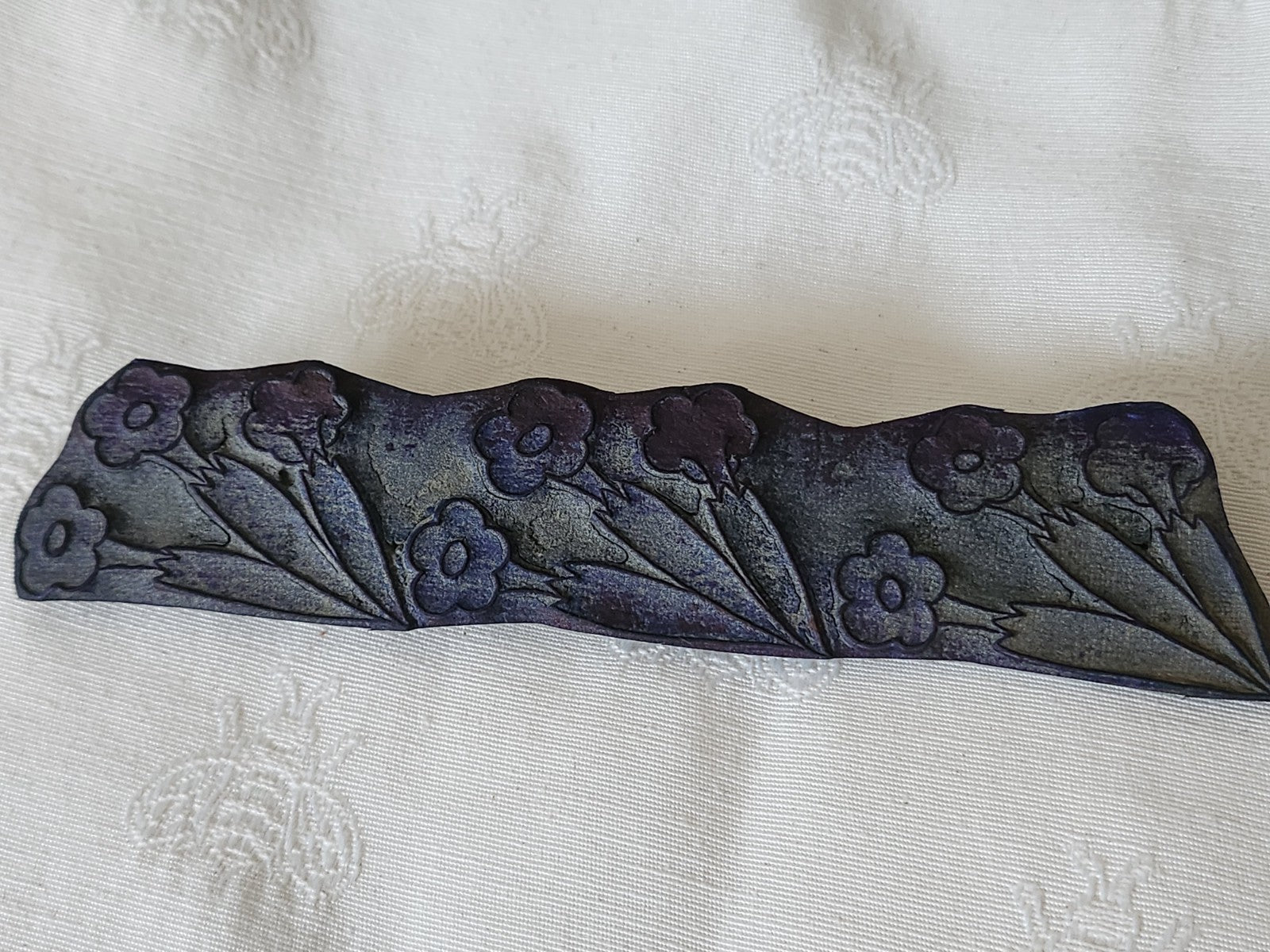 Tampon ancien frise idéale broderie frise  fleur champetre 15 cm  n°87