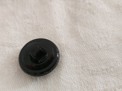 Bouton vintage en verre noir avec strass verre jaune 18 mm ou   1,8 cm G19G