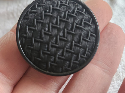 Gros bouton ancien en passementerie noir superbe 3,5 cm ref 6083