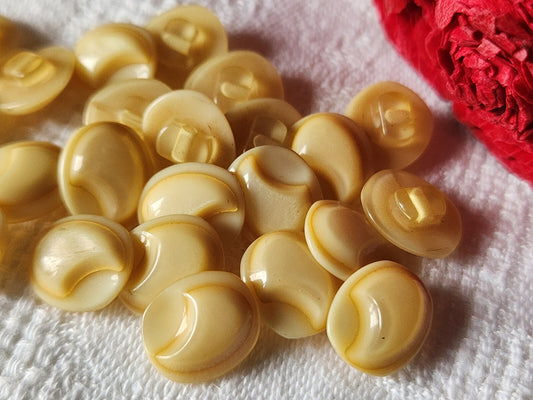 Lot 16  boutons vintage beige reflet mordoré 1 sur 1,1 cm mini ref 1460
