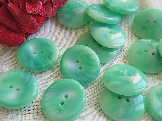 Lot 8 boutons vintage  ovale camaïeu bleu turquoise trou  2 sur 2,2 cm ref 0030