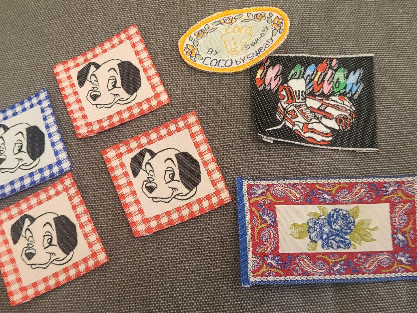 lot 7 écussons patchs customisation à coudre neuf dalmatien année 80 T17-1