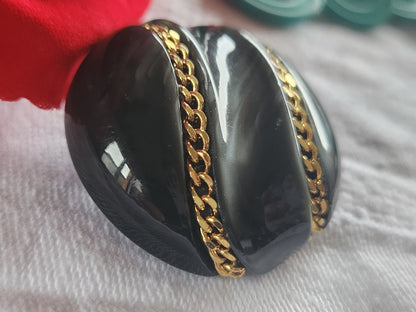 Gros bouton vintage originaux chainette gris doré pied 3,5  cm ref 2297