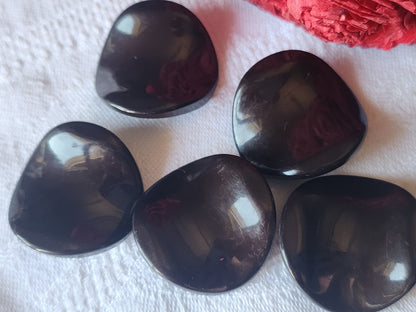 Lot 5 gros boutons vintage cambré marron original  2,7 cm ref 5562