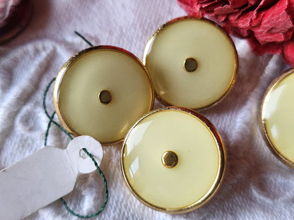Lot 4 boutons vintage en métal doré creme 1,7 et 2 cm pied ref 6004