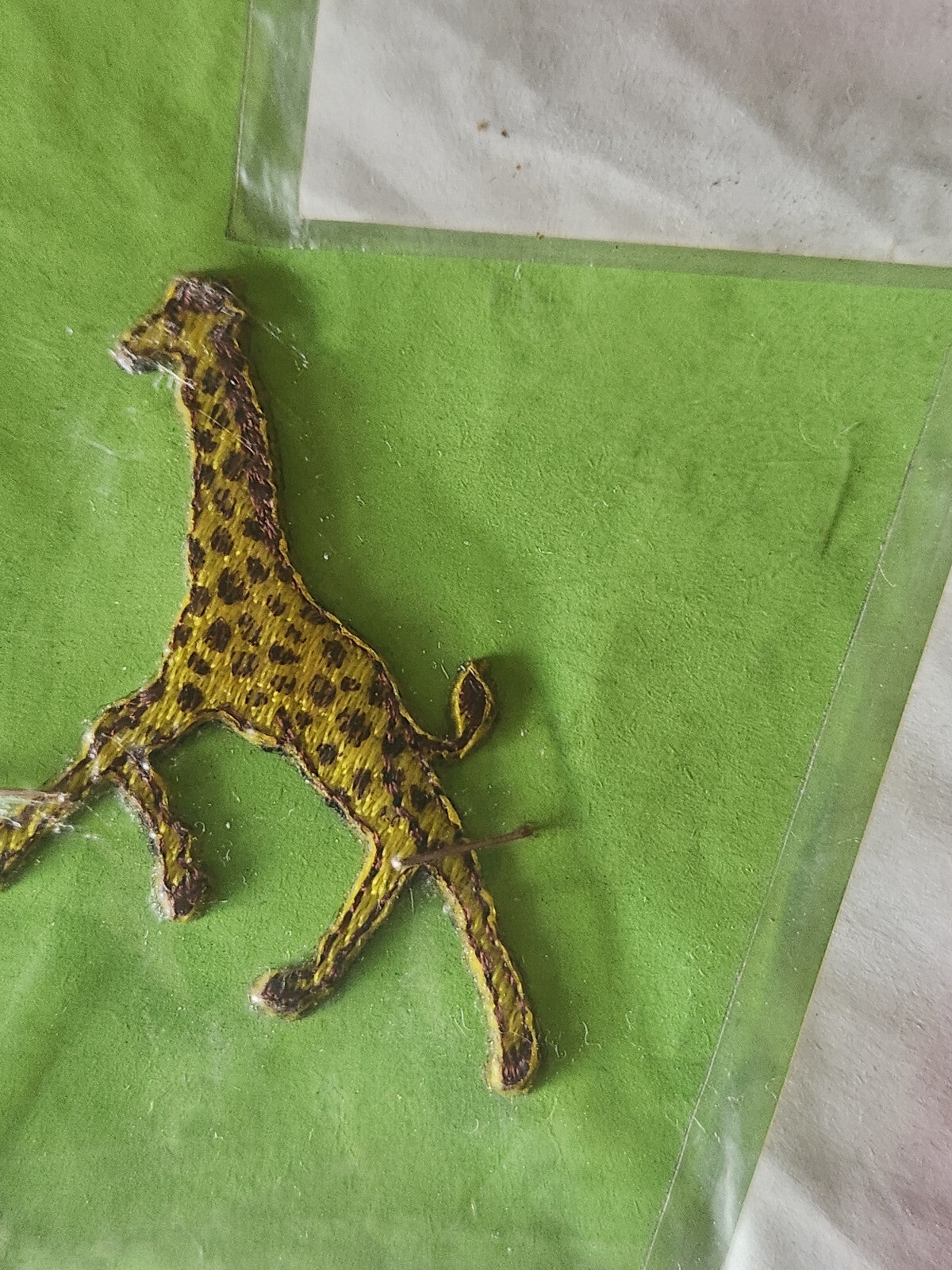 lot 3 anciens patch vintage thermocollant "girafe" broderie customisation 
