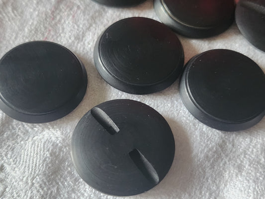 Lot 6 gros  boutons vintage noir mat à pied  2,7 cm ref 5319
